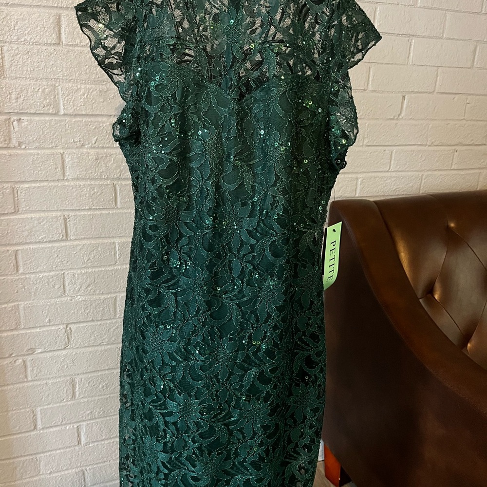 Alexa B Elegant Green Lace Christmas holiday Dress